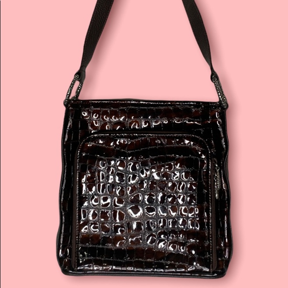 Brighton Crocodile Texture Satchel - E003176